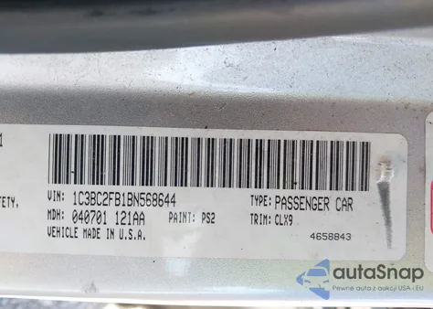 2011 Chrysler 200 Limited из США, поврежденный, VIN 1C3BC2FB1BN568644